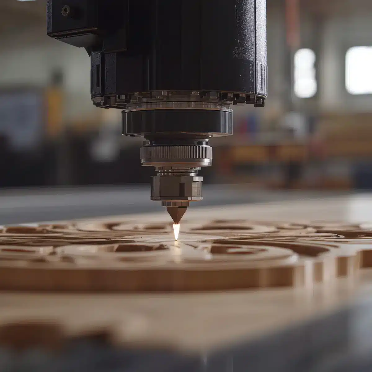 Laser Zund incide finemente un blocco di legno