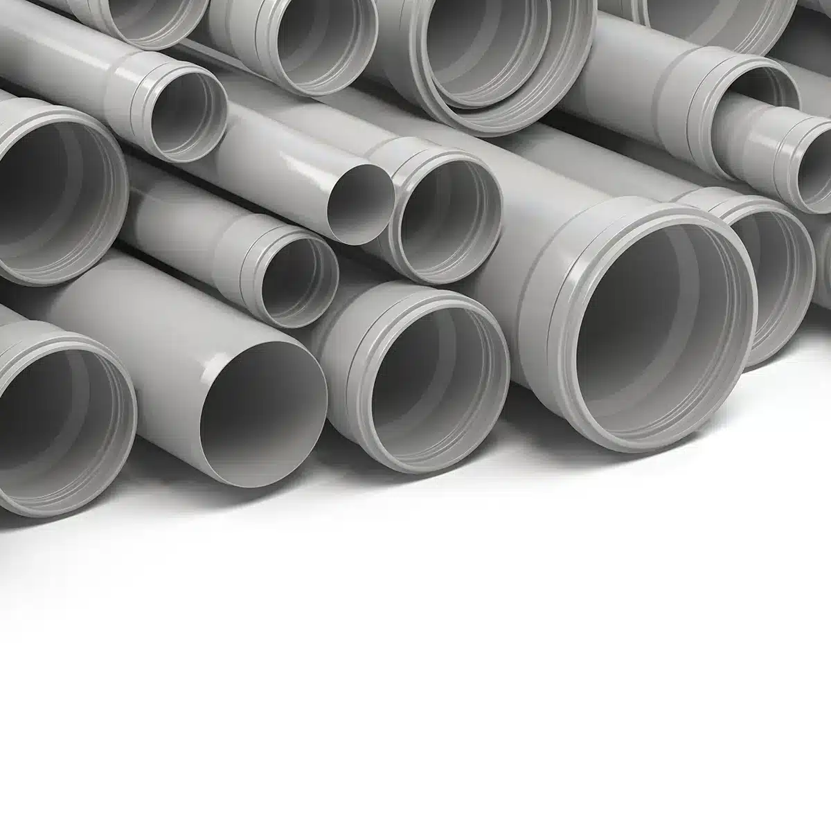 PVC grigio su sfondo bianco