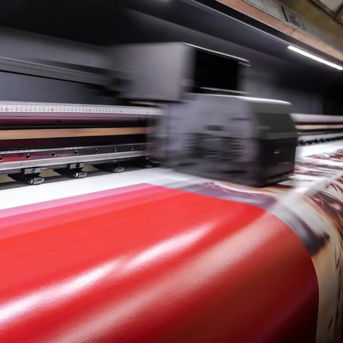 Stampa digitale di una insegna pubblicitaria rossa