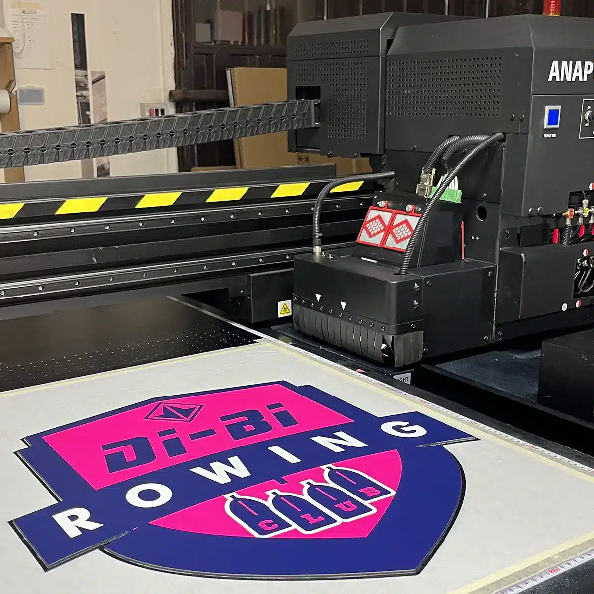 Stampa piana di un logo blu e rosa a Varese